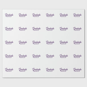 Papier Cadeau nom de remise des diplômes violet simple minimal s
