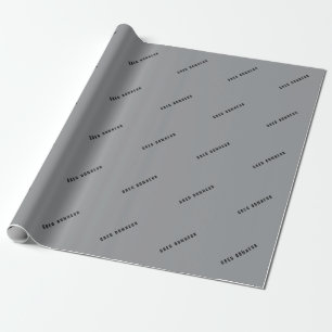 Papier Cadeau Nom de style moderne élégant Gris et noir