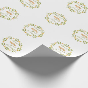 Papier Cadeau Nom du Baby shower de courroie d'aquarelle simple