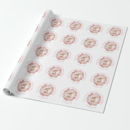 Papier Cadeau Nom du cerf mignon Papier d'enveloppement de Noël 