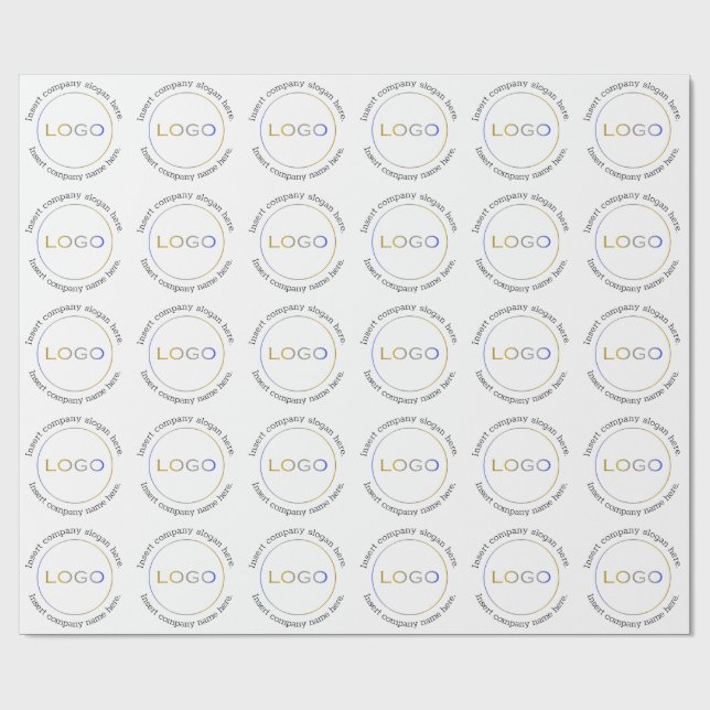 Papier Cadeau Nom du logo de l'entreprise Slogan Minimalist Prof (Plat)
