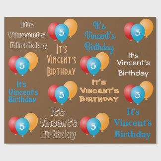 Papier Cadeau Nom et âge personnalisés Anniversaire
