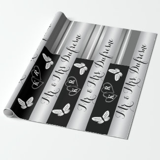 Papier Cadeau Nom et initiales personnalisés Mariage/anniversair