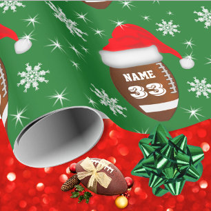 Papier Cadeau Nom et numéro Football Enveloppement de Noël Papie