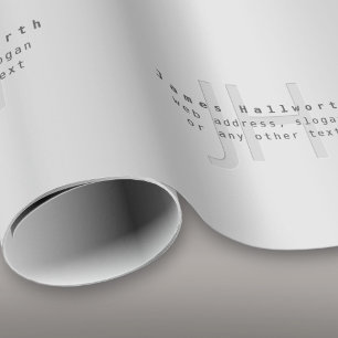 Papier Cadeau Nom et slogan éditable moderne Dégradé gris