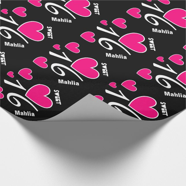 Papier Cadeau Nom fait sur commande V3N1 de COEURS de (Coin)