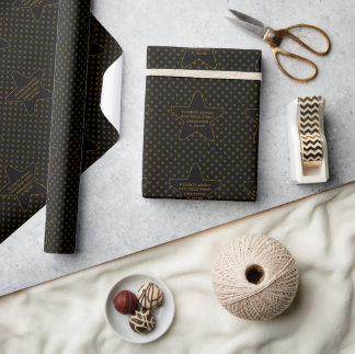 Papier Cadeau Nom personnalisé Abeilles en feuille métallisée or