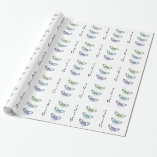 Papier Cadeau Nom personnalisé des papillons