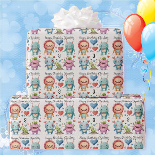 Papier Cadeau Nom personnalisé du petit monstre de maman Age Enf