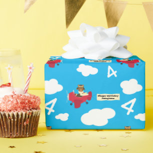 Papier Cadeau Nom personnalisé et âge Anniversaire du pilote de 