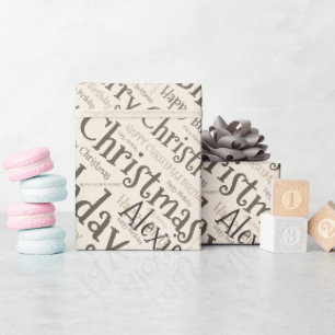 Papier Cadeau Nom personnalisé Joyeux Noël Anniversaire Drôle