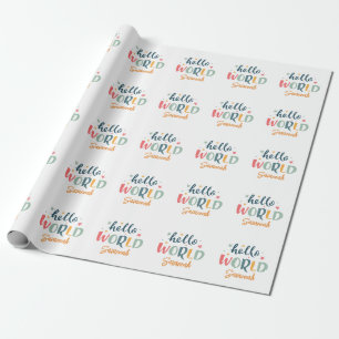 Papier Cadeau Nom personnalisé neutre Baby shower bébé