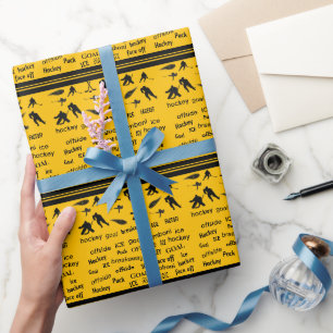 Papier Cadeau Nom personnalisé Numéro Hockey Wrapper Papier