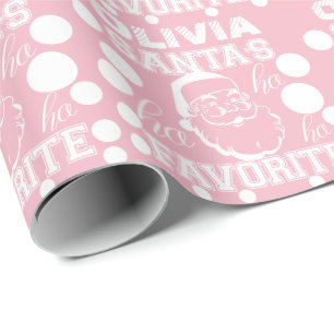 Papier Cadeau Nom personnalisé Olivia Cute Funny Santa Claus Ros