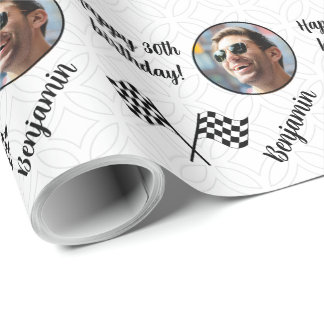 Papier Cadeau Nom personnalisé Photo Sport Formule 1 Anniversair