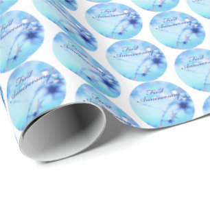Papier Cadeau Nom personnalisé, Premier anniversaire de mariage