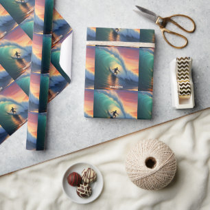 Papier Cadeau Nom personnalisé Surf