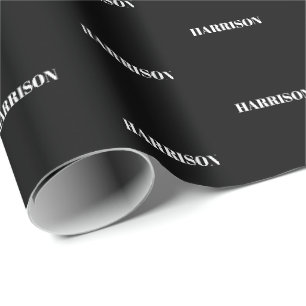 Papier Cadeau Nom personnalisé Texte monogramme motif Cadeau An
