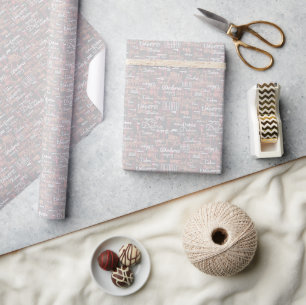 Papier Cadeau Nom surchargé élégamment sur toute impression