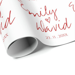 Papier Cadeau Noms de chambre de mariée simple et élégante Maria