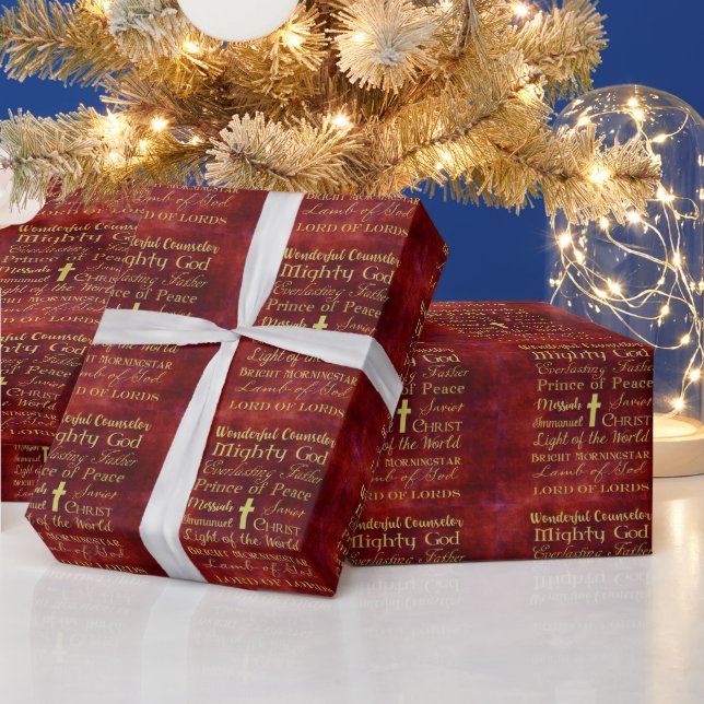 Papier Cadeau Noms de Jésus Bourgogne (Vacances)