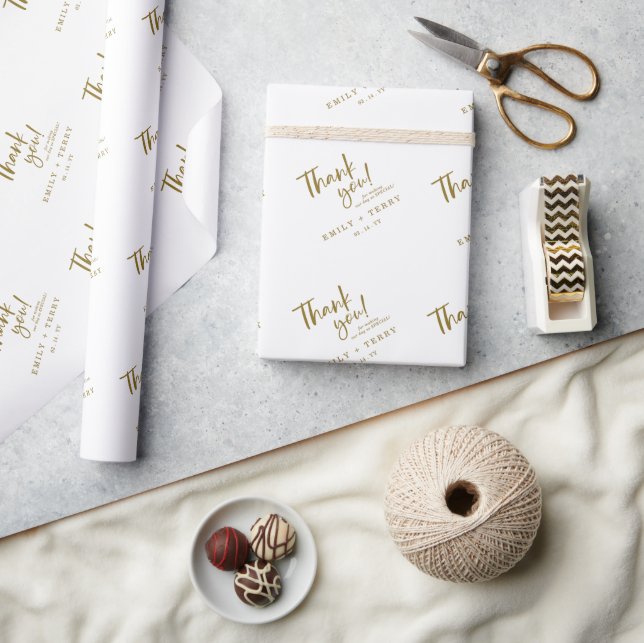 Papier Cadeau Noms de mariées et de mariées personnalisées Merci (Artisanat)
