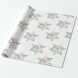 Papier Cadeau Noms du papier d'enveloppement de Noël de Jésus