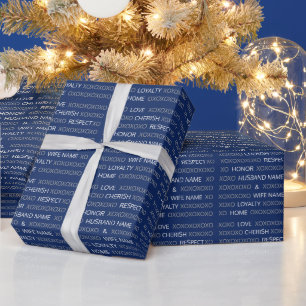 Papier Cadeau Noms Personnalisés Modernes, XOXO Couleur Personna