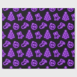Papier Cadeau Non violet Noël sur le noir
