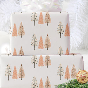Papier Cadeau Nordique Moderne Minimaliste Joyeux Pin de Noël