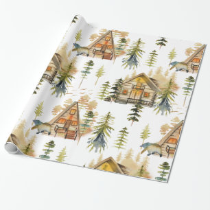 Papier Cadeau Nordique, Montagne, Papier Cabine à enveloppement