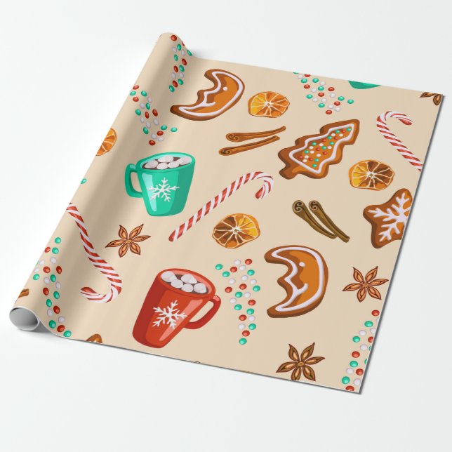 Papier Cadeau Nostalgale, Cookies, cacao, Sucres de canne (Déroulé)