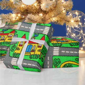Papier Cadeau nostalgie des années 90, Moquette de piste Voiture