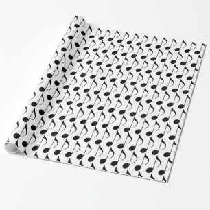 Papier Cadeau note musicale noire