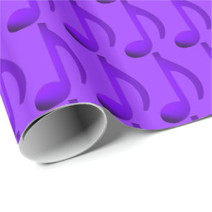 Papier Cadeau Notes bleues Répétition de notes de musique Motif