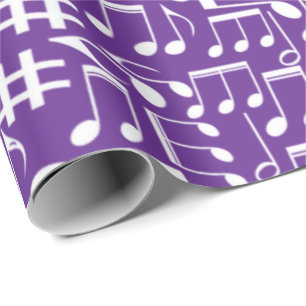 Papier Cadeau Notes de musique blanches dansantes Amoureux de mu