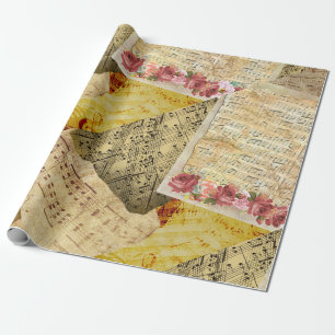 Papier Cadeau Notes musicales Feuille Vintage Musique Cadeau