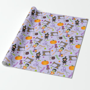 Papier Cadeau Notions de couture de la marmite d'Halloween