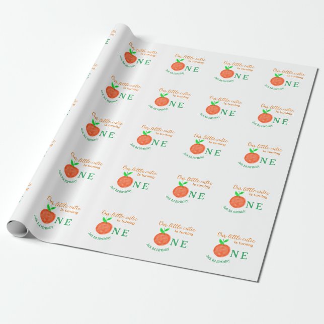 Papier Cadeau Notre petite cuite orange un agrumes d'anniversair (Déroulé)