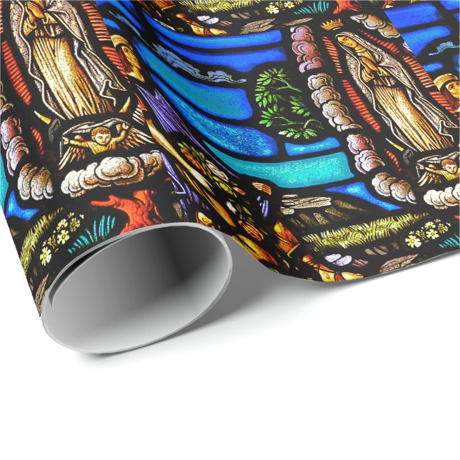 Papier Cadeau Notre Senora verre souillé de Madame Guadalupe (Coin rond)