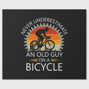 Papier Cadeau N'oubliez jamais un vieux sur un vélo