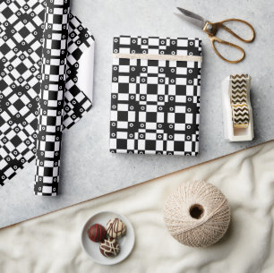 Papier Cadeau Noumétés Et Carré Noir Blanc