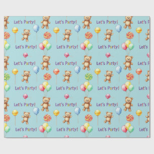Papier Cadeau Nounours, ballons et bonbons de Natasha Us