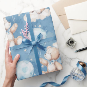 Papier Cadeau Nounours ours en peluche ballon flottant