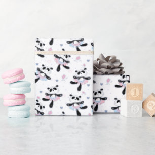 Papier Cadeau Nounours pandas ballerines danse de ballet