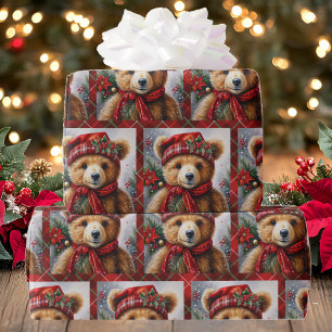 Papier Cadeau Nounours sur le rouleau de Noël