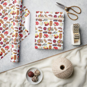 Papier Cadeau Nourriture Côtière Nouvelle-Angleterre Amérique du
