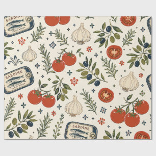 Papier Cadeau Nourriture italienne, Tomate méditerranéenne à l'a