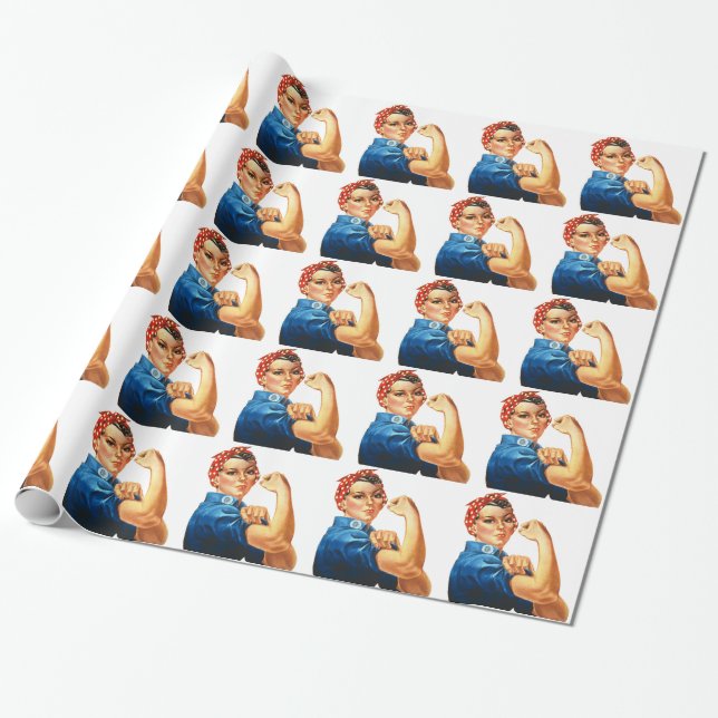 Papier Cadeau Nous pouvons le faire Rosie le pouvoir des femmes  (Déroulé)