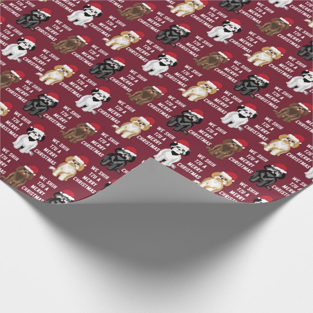 Papier Cadeau Nous Shih Tzu un Joyeux Noël (Coin)